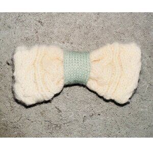 Cat or Dogs Small Pet Puppy Beige Knitting Cute Bow Tie